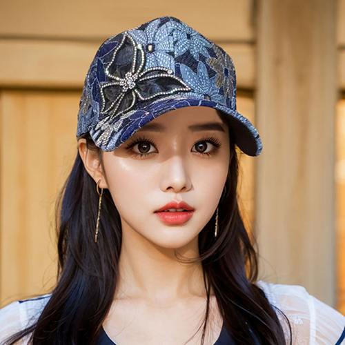 나비 큐빅 장식 메쉬캡 SLT-DS98